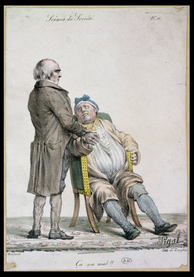 Je bent niet erg goed!, afbeelding van de dokter van de rijke man, gegraveerd door Langlume door Edme Jean Pigal
